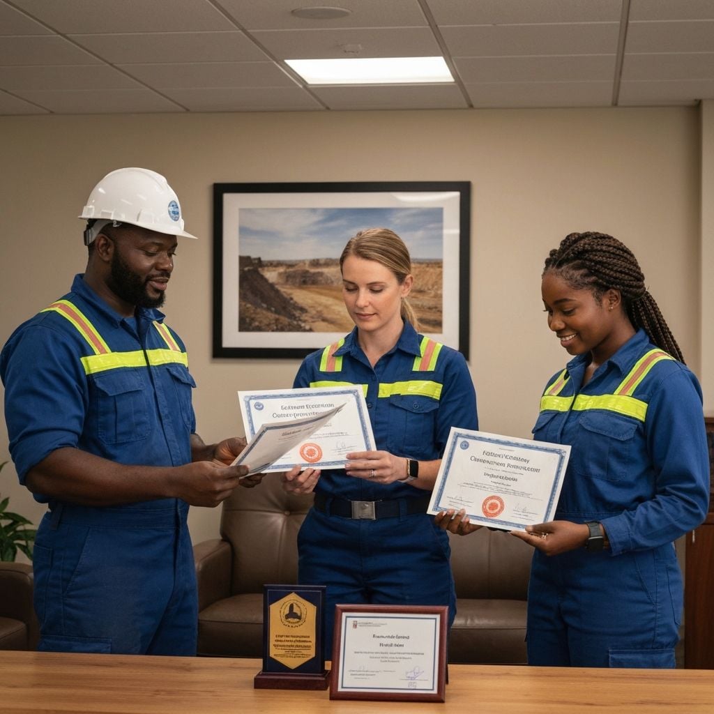 Underground mine tunnel with mine cart on rails